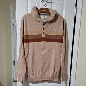 Hawker Rye Men's Quarter Button Sweater with Hood - Cotton And Cashmere